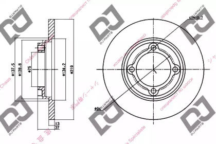 Тормозной диск DJ PARTS BD1269